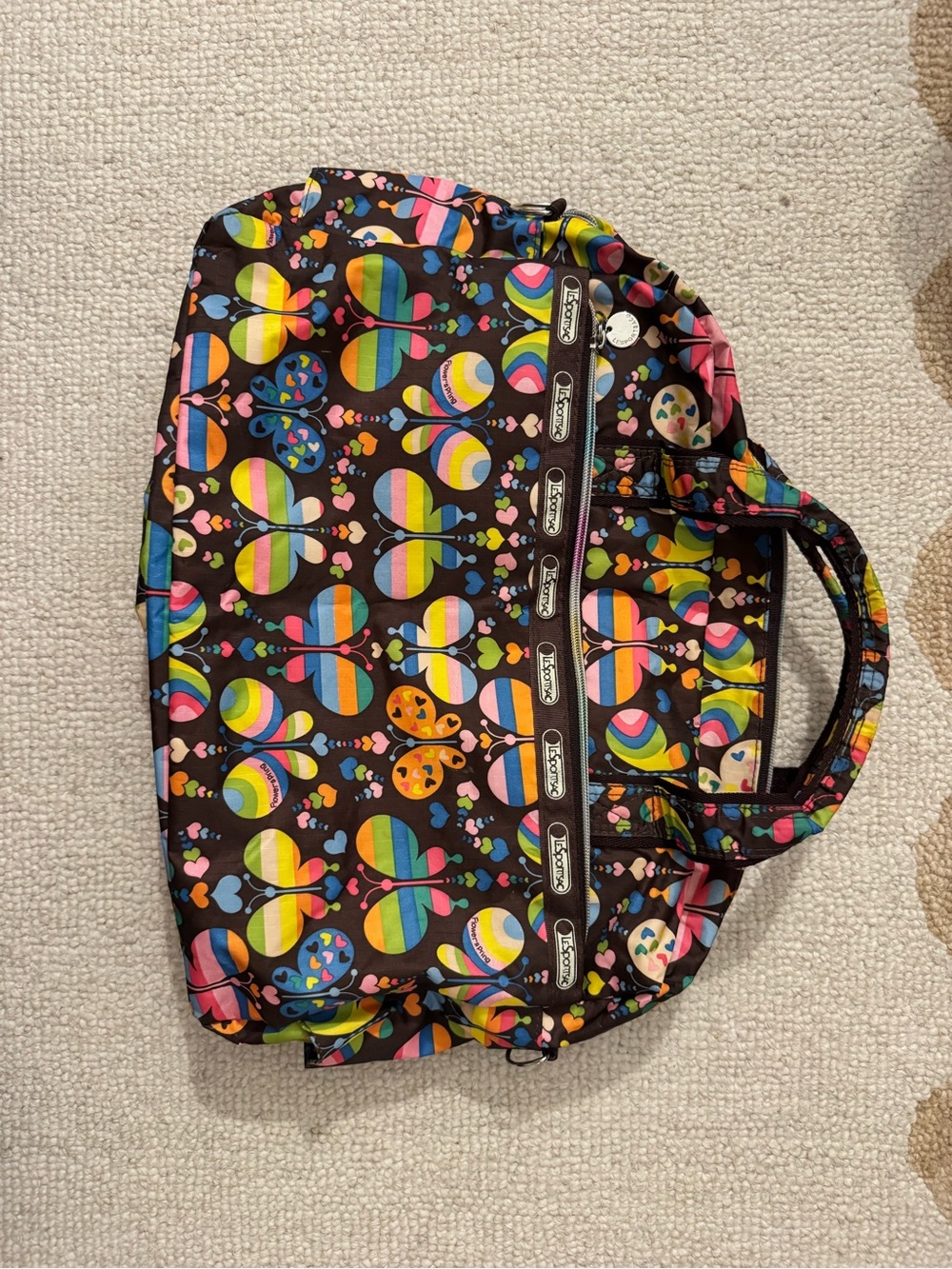 Vintage LeSportsac brown butterfly bag